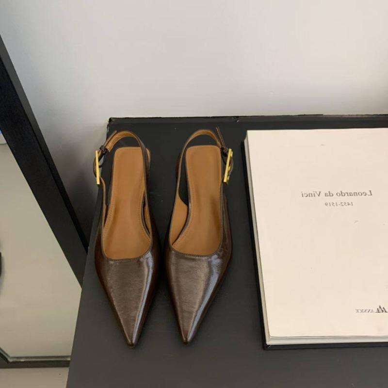 Designer Luxury Summer Pointed Toe Women Sandals Fashion Singbacks Mules Shoes Ladies Elegant Low Heel Stripper Party Sandalias