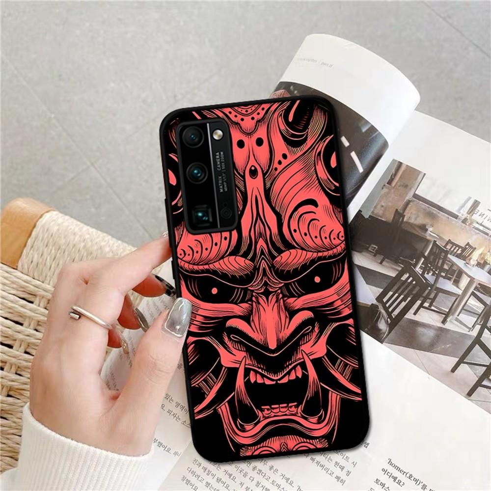 Samurai Oni Mask Phone Case For Huawei Honor 10 Lite 9 20 7A 9X 30 50 60 70 Pro Plus Soft Silicone Cover