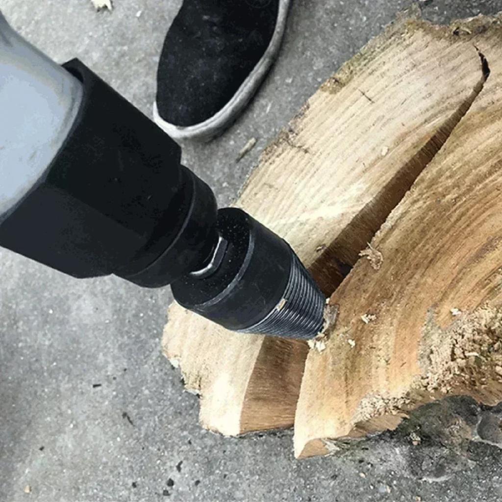 Wood Splitting Drill Bit High Carbon Steel Firewood Log Splitter Drill Bit Wood Punch Cone Driver Drill Bit Woodworking Tool