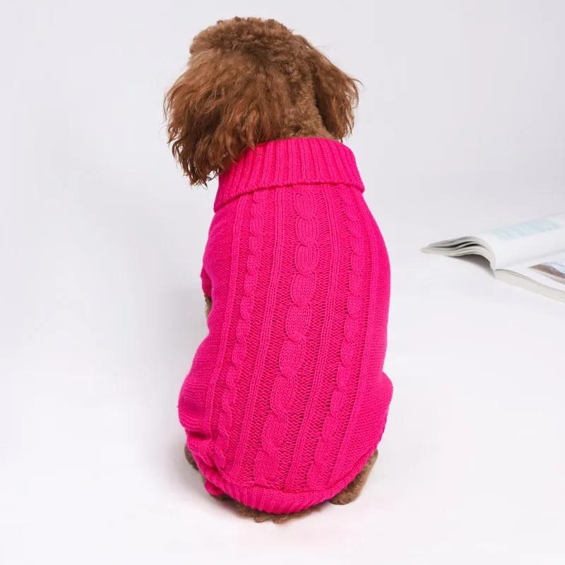 White Knit Sweater Jumpsuit for Small Dogs, Monochromatic, Simple, Fashion, Warm, Thick, Pet Items, Winter, Wholesale