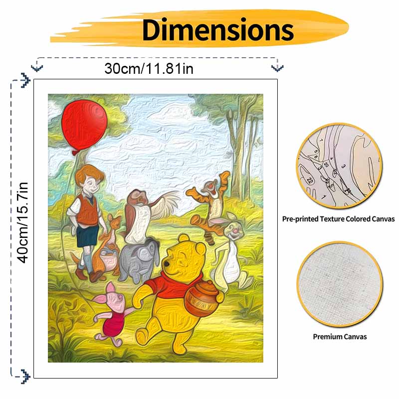 Disney Winnie The Pooh Oil Paint Digital Painting Art Kit Handmade DIY Painting Kit Home Decor