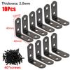 10Sets Furniture Fastener Corner Brace Joint Iron Shelf Support Bracket Durable Angle Bracket
