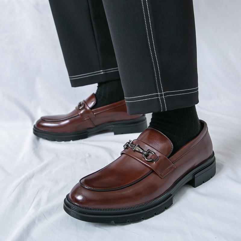 Fashion Luxury Fashion Designer New Thick Soled Pu Leather Casual Shoes For Men Slip On Loafter Formal Wedding Dress Homecoming