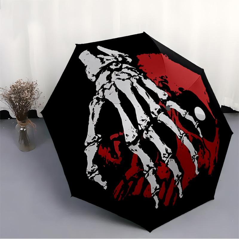 1pc Skeletal Hands Automatic Open/Close Umbrella, Portable Folding Umbrella, Compact Travel Umbrella For121