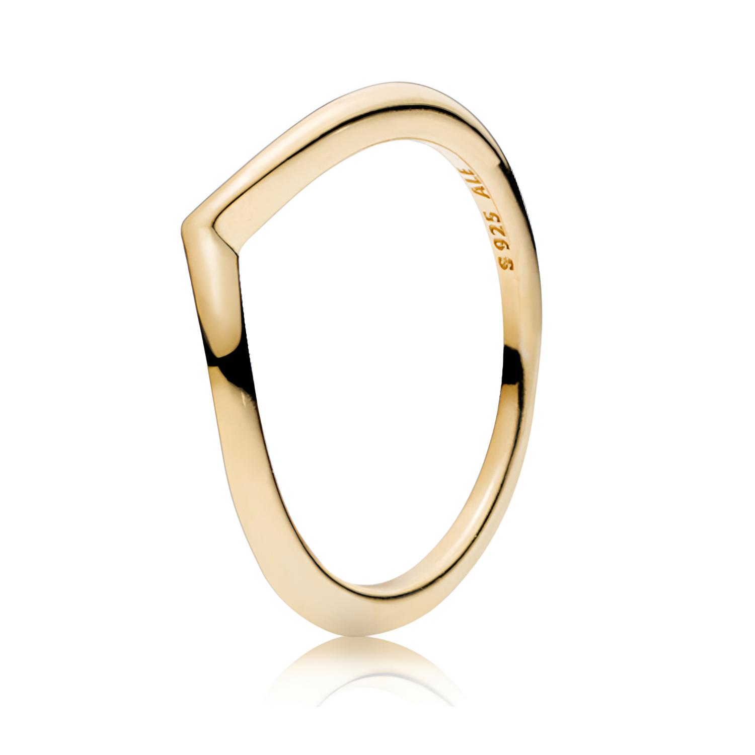 Pandora Shine Wish Sparkle Ring Simple Personality Stacking Wishbone Jewelry Women rings 166314 48