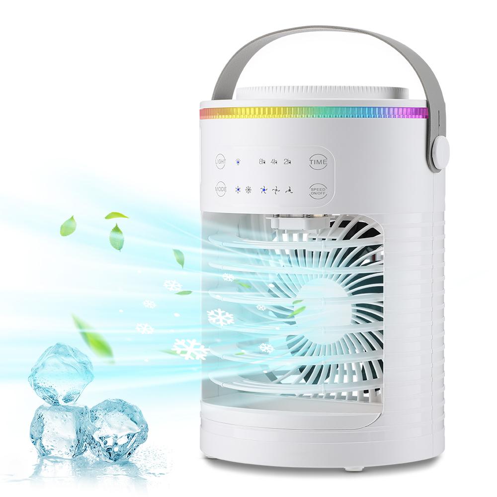 Portable 3 Speeds Air Conditioner USB Mini 7 Colors Lights Air Cooler Fan Water Cooling Fan Air Cooler For Home Office Use