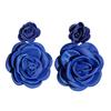 1 Pair Multi-Color Flower Stud Earrings Large Drop Earrings Floral Earring Gentle Fresh Fabric Simulated Floral Earrings