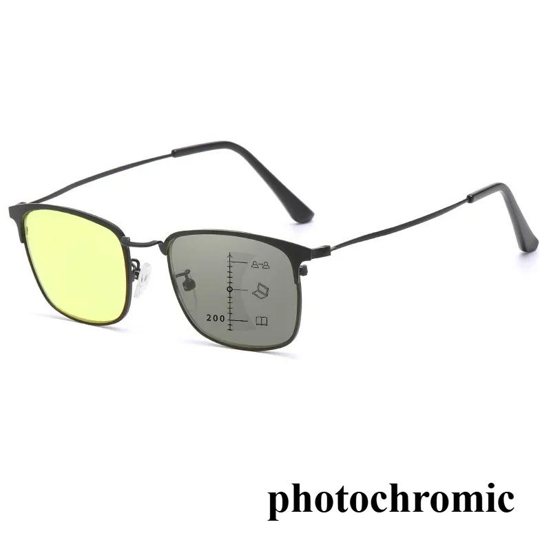 

New Multifocal Photochromic Presbyopia Glasses Night Vision Glasses Anti-Blue Light Far And Near Dual-Use Reading Glasses +4.0