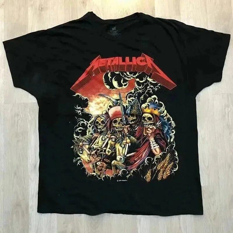 Summer Unisex T-Shirt Vintage Metal Rock Lightning Print Cotton Top Oversized T-Shirt Women T-Shirt Unisex Clothing