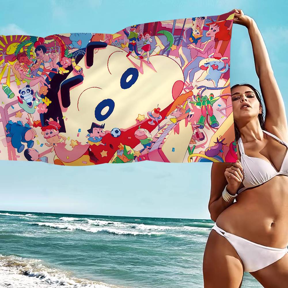 Cartoon S-Shin-chans C-Crayon Microfiber Beach Towel Absorbent Quick Dry Soft Yoga Swimming Resort Mountain Climbing Towel