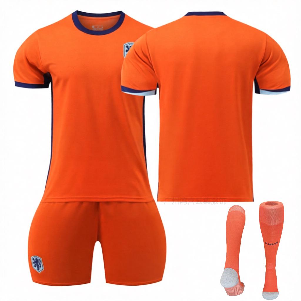 2024 Nizozemský domácí dres: Van Dijk #4, Robben, Depay, De Jong Fotbalový dres s krátkým rukávem - Edice Evropského poháru