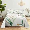 Pink Rose Bed Sheet Sets 3D Print Flowers Bed Flat Sheet for Women Girls King Queen Full Twin Size 2/3pcs Bed Linen Room Decor