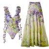 Floral 3D Flower Tassel One-Piece Swimsuit for Women