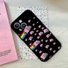 Roztomilý Vtipný Kočka N-nyan Pouzdro na Telefon Pouzdro na Telefon Pro IPhone 17,16,15,14,13,12,11,Pro,Plus,Mini Měkký Černý Kryt