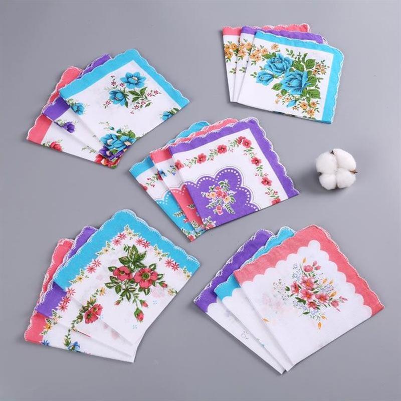 12 Paquets de Mouchoirs Imprimés en Pur Coton pour Femmes, Mouchoirs en Pur Coton, Souvenirs pour la Mariée, Sca de Pantalon à Poche Plaquée