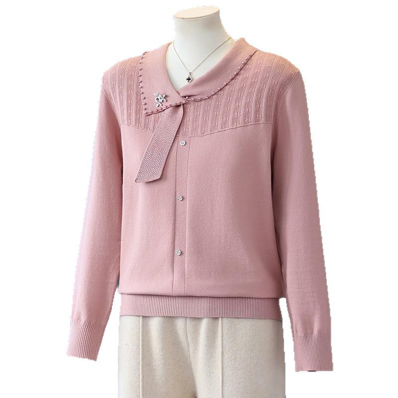 2026 Spring Knitwear Sweater: Stylish Base Layer for Middle-Aged & Elderly Women - Perfect for Spring & Autumn
