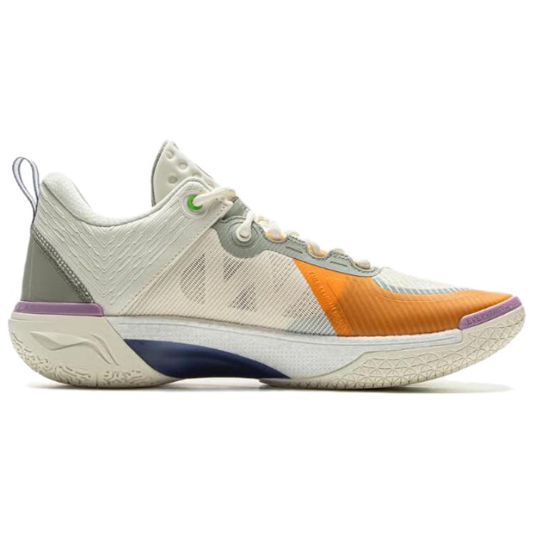 Li Ning Wade Phantom 6 V2 Pohodlné Všestranné Protiskluzové Odolné proti opotřebení Nízké Basketbalové boty Pánské tenisky Béžové ABPV021-3