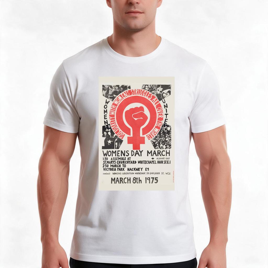 Womens Day March  TShirt Summer Casual Cotton Tee Oversized Streetwear Tops Vintage Graphic Print Unisex Unisex Women