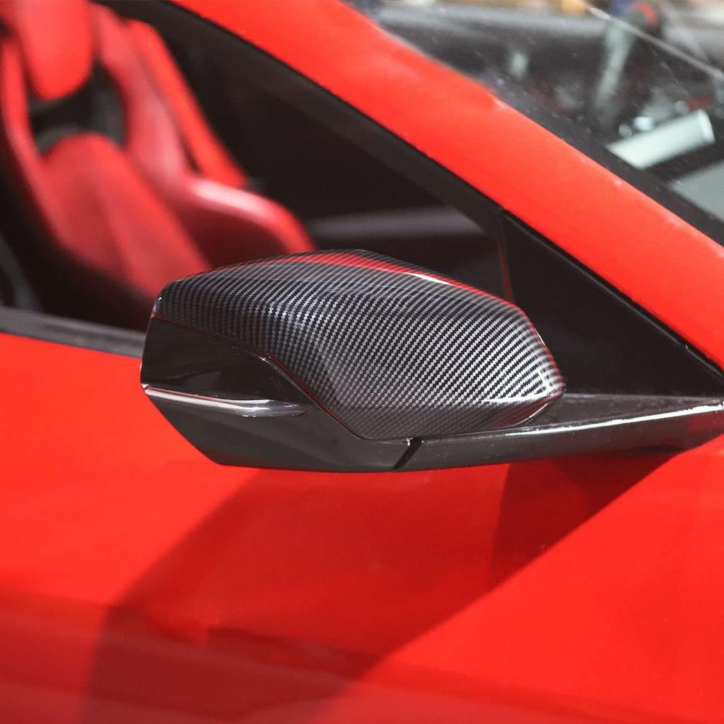 crosselec Carbon Fiber Side Rearview Mirror Guard Cover Trim for Chevrolet Corvette C8 2020-2025