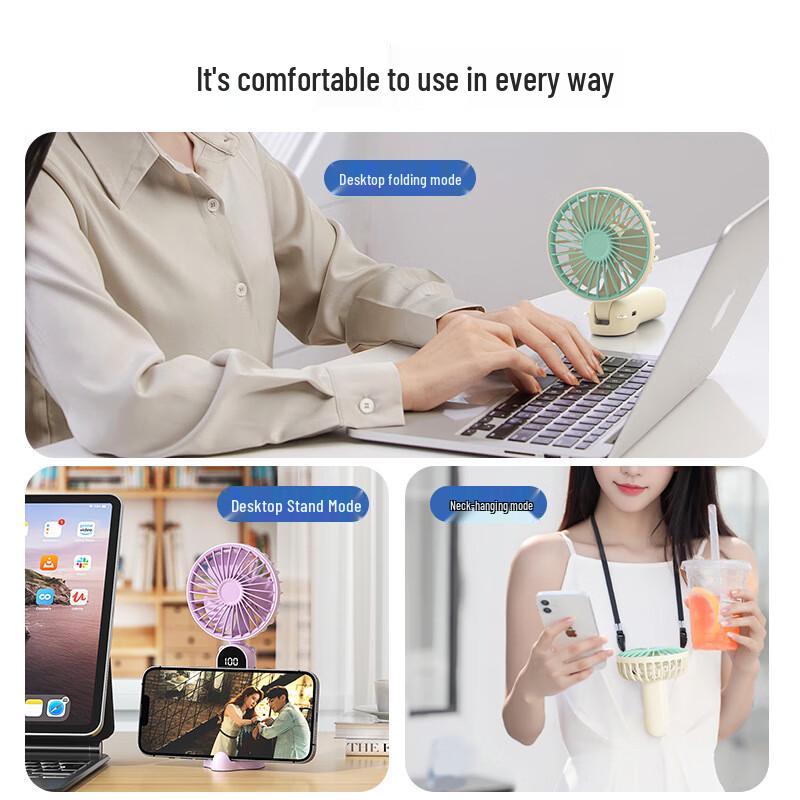 Portable 6-Speed Foldable Fan with Phone Stand & Fragrance Dispenser