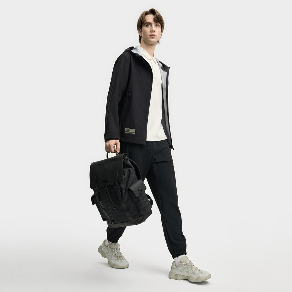 Fila Heritage Classic Trendy Versatile Outdoor Jacket Men Jacket Dark F11M538705F-BK