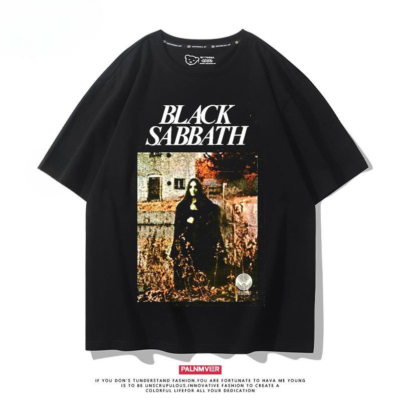 Heavy Metal Rock Band Black Sabbath, Black Sabbath Punk Style Printed Short Sleeved Loose Fitting T-shirt Trend