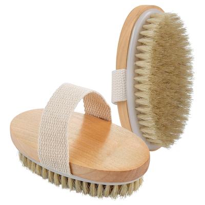 SPA Wooden Body Brush Natural Boar Bristle Organic Dry Skin Body Brush Bamboo Wet Back Shower Brushes Exfoliating Bathing Brush