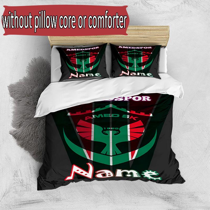 3pcs Duvet Cover Set (1*Duvet Cover + 2*Pillowcase, Without Core), Custom Name Amed SK Pattern Bedding Set, Home Bedroom Decor Gift
