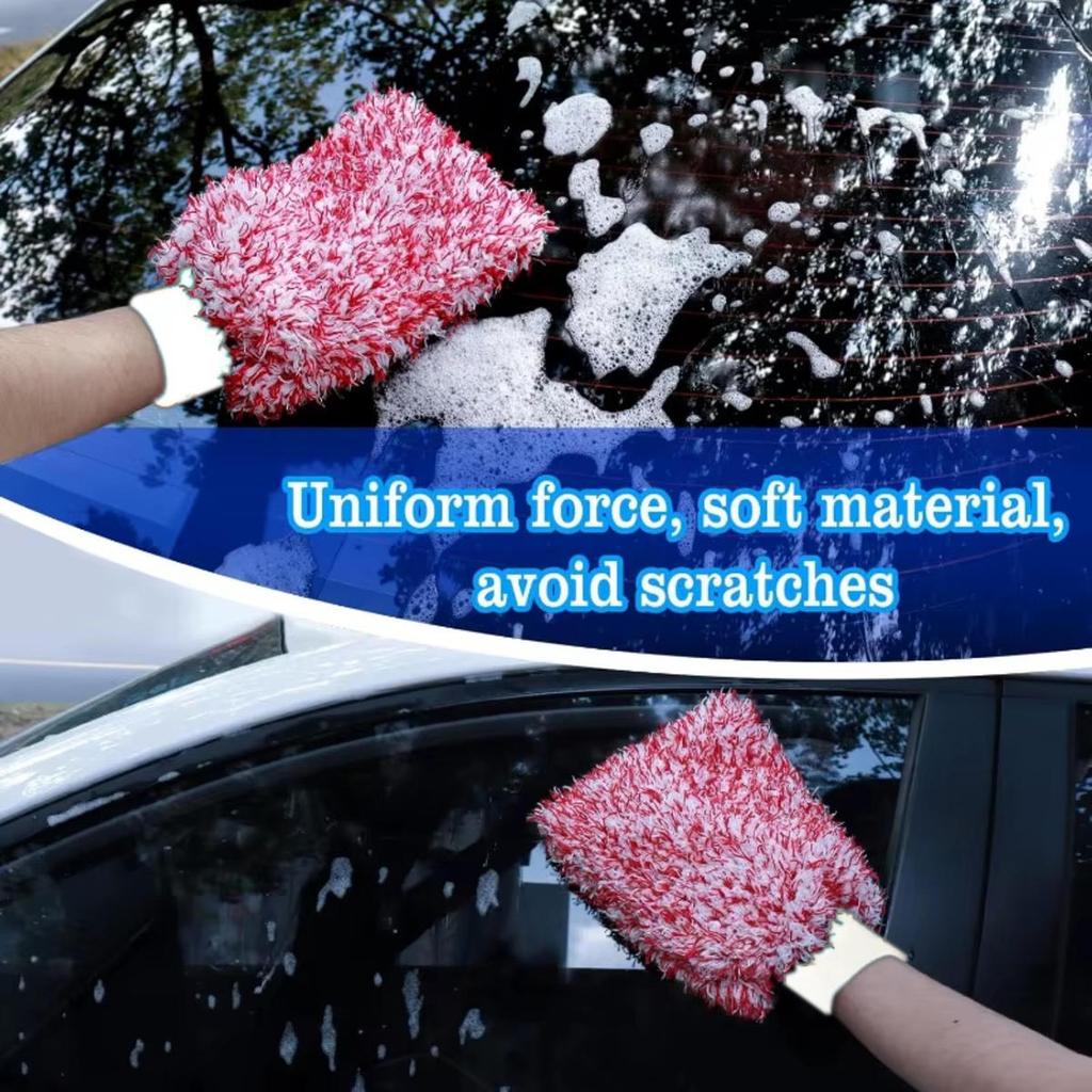 Microfiber Car Washing Mittens Soft Cleaning Glove Double-sided Veichle Wash Cleaning Towels Auto Care Glove
