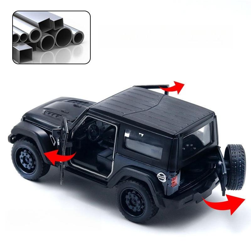 1:36 Jeep Metal Car Alloy Model Off-Road Three Doors Pull Back Boy Gifts Cross-border Wholesale