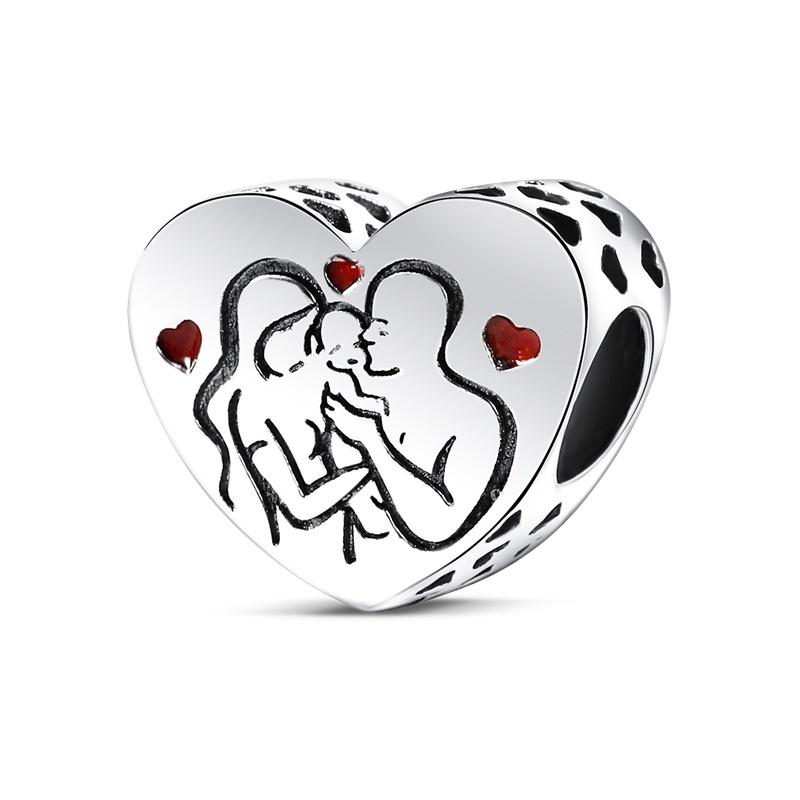 Copper Plated 925 Silver Family Friendship Series Love Beads Pendant Diy Beads Bracelet Necklace
