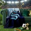 Seattle Kraken Logo Throws Blanket Flannel Blankets Plush for Couch Bed Gifts for Men Women Travel picnic blanket Christmas fan gifts