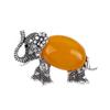 Animal Embossed Shell Inlay Lucky Elephant Brooch Pin For Men Women Decor