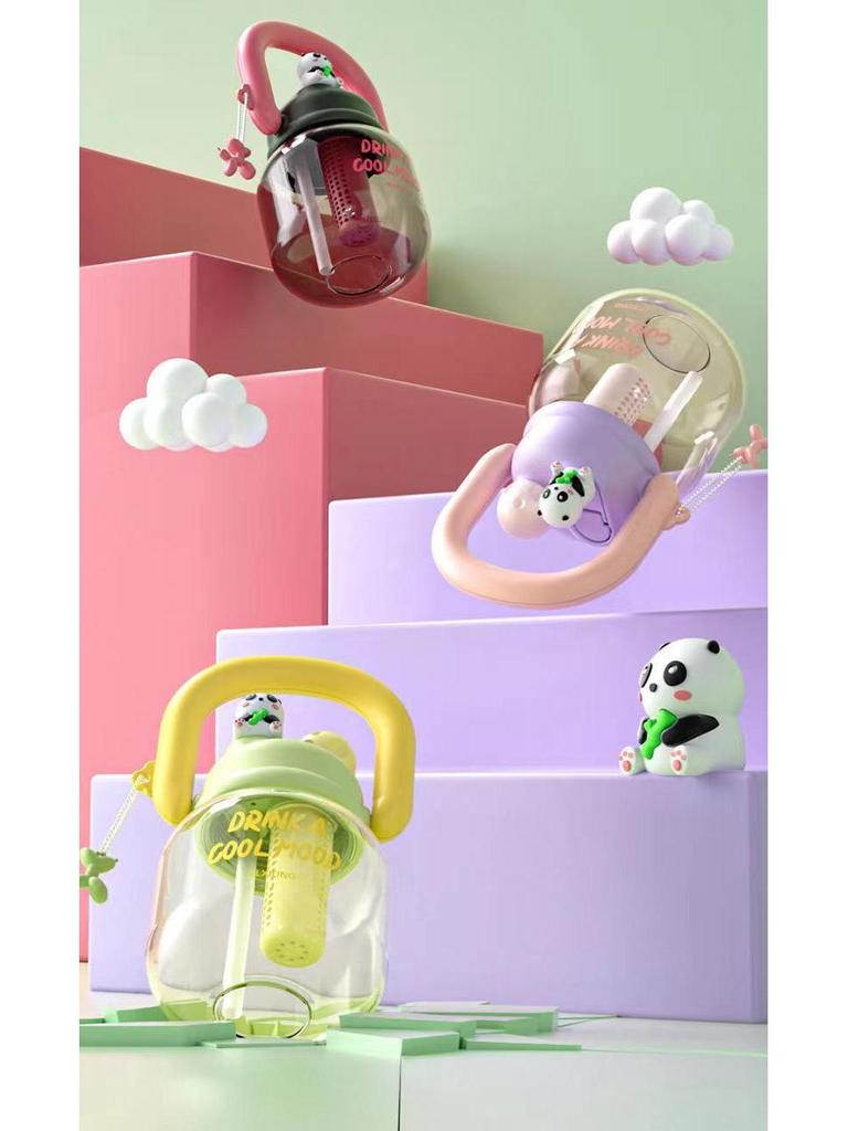 High-Capacity Dual-Use Summer Straw Cup for Girls - Portable Space-Saving Design