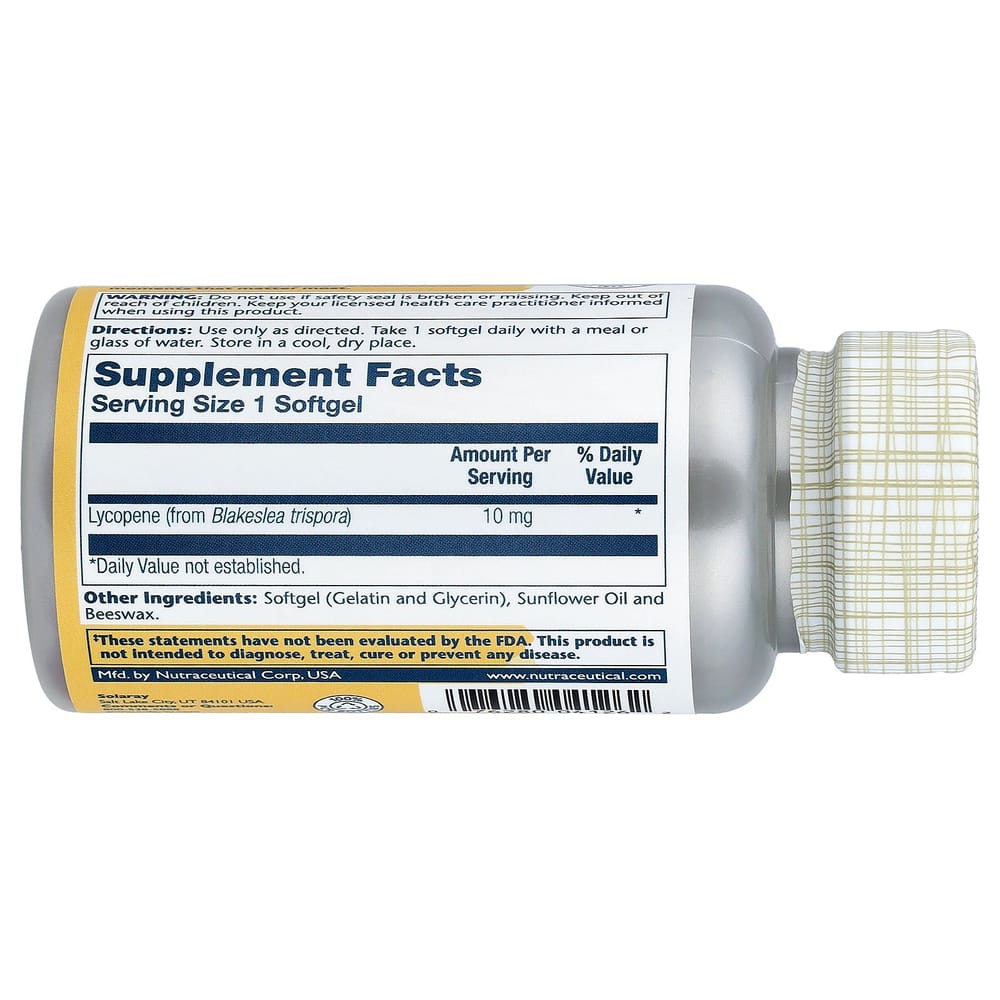 iHerb Solaray Lycopene 10mg Softgels, 60 Count