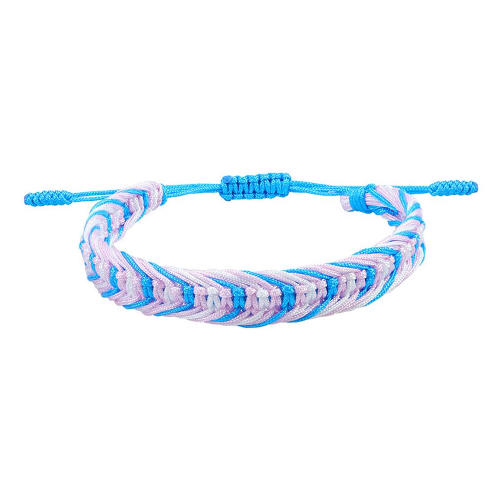 Polyester Boho Bohemia Waved String Braided Friendship Bracelets Ethnic Multicolor Weave Textured Adjustable 15cm-27cm long, 1PC