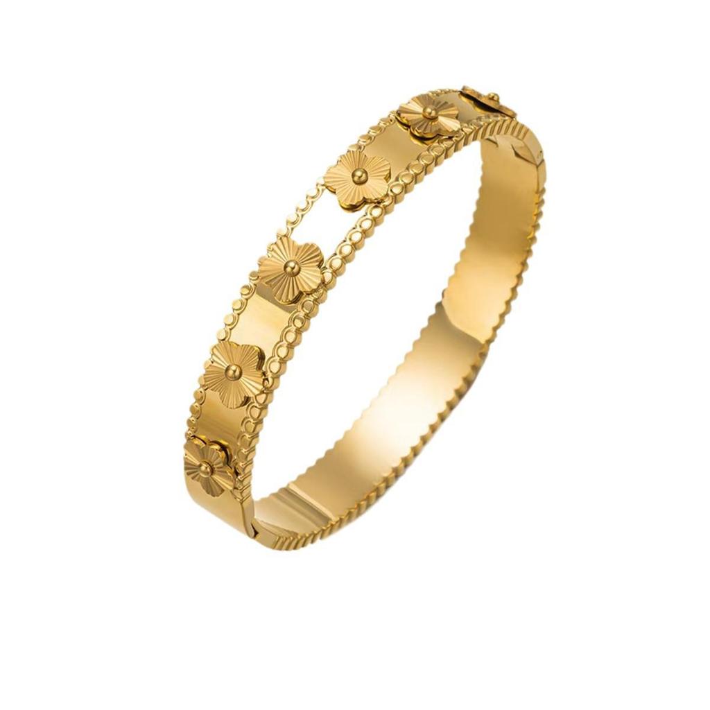 High-End Non-Fading Gold-Plated Kaleidoscope Titanium Steel Bracelet for Women