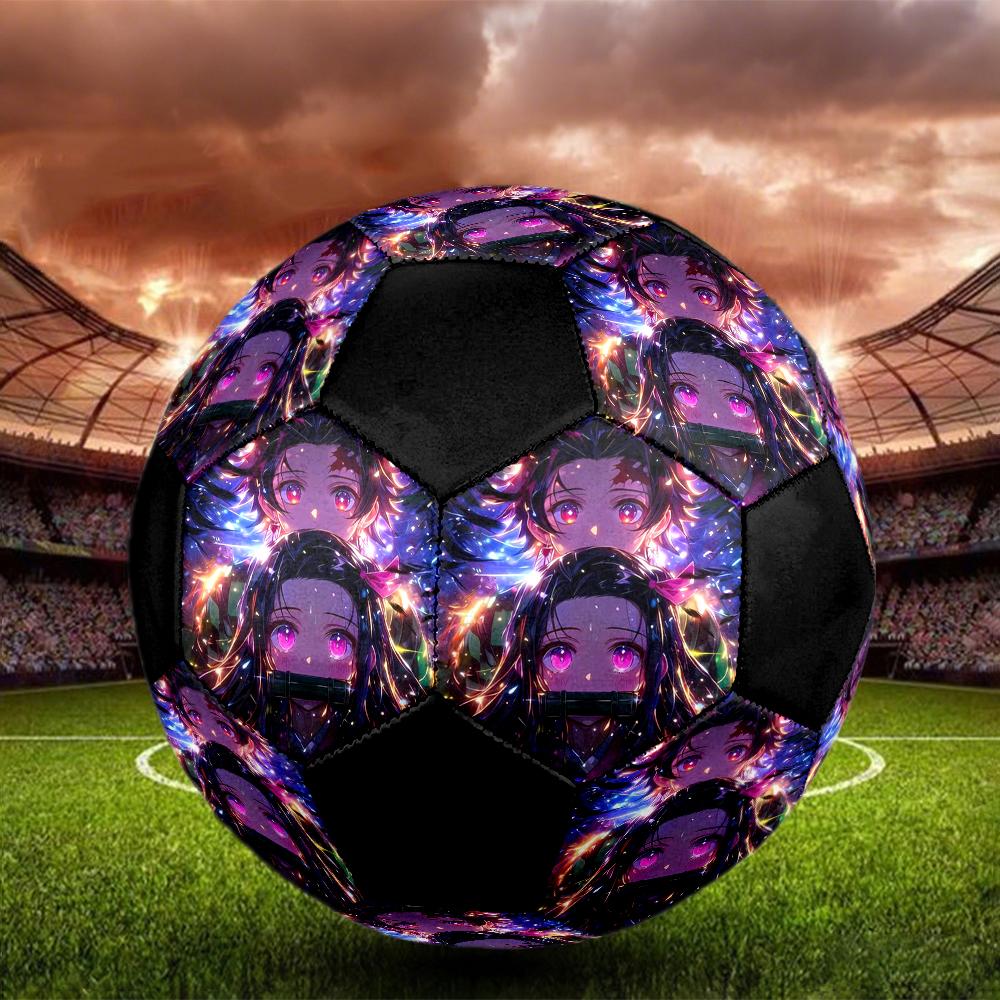 Soccer Ball Colorful Machine Stitched PVC Size 5 Team Training Competition Ready Durable High-Bounce Cool Sports Gift