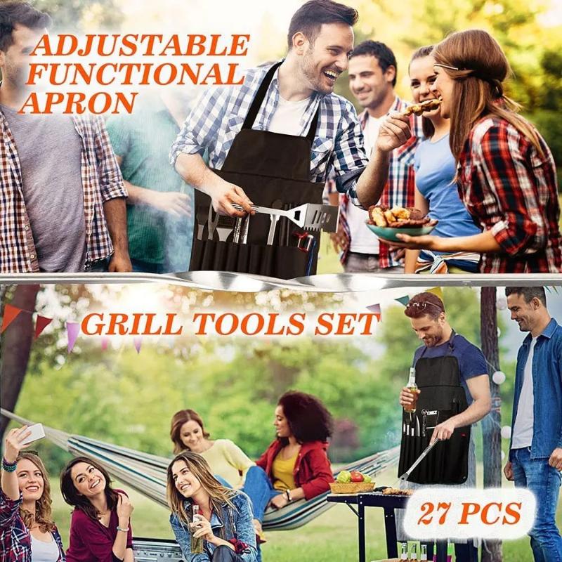 Outdoor Gathering BBQ Tool, Stainless Steel Shovel, Barbecue Skewer,seasoning Bottle, Portable Combination, Family Party BBQ Set