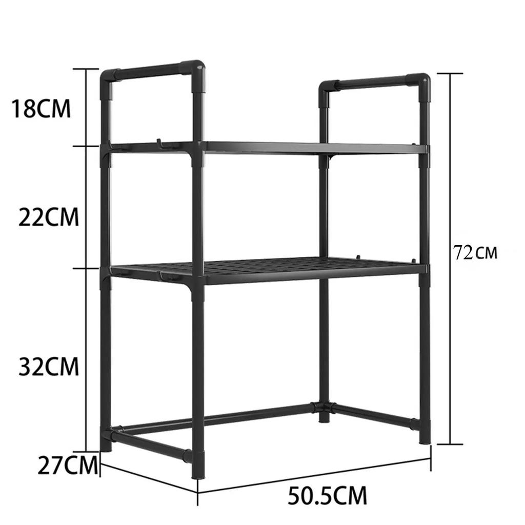 Multifunctional Microwave Rack, 3-Tier Stackable Shelf Organizer, Sturdy Metal for Home Kitchen Office Pantry Storage