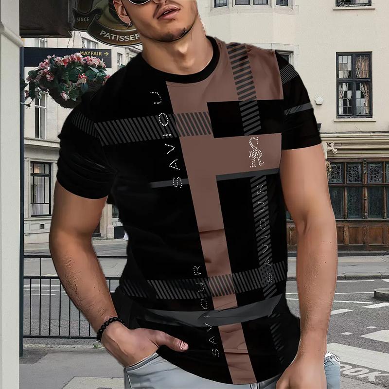New Summer Men's Fashion T-shirt Personality  Printed Men's T-shirt Top