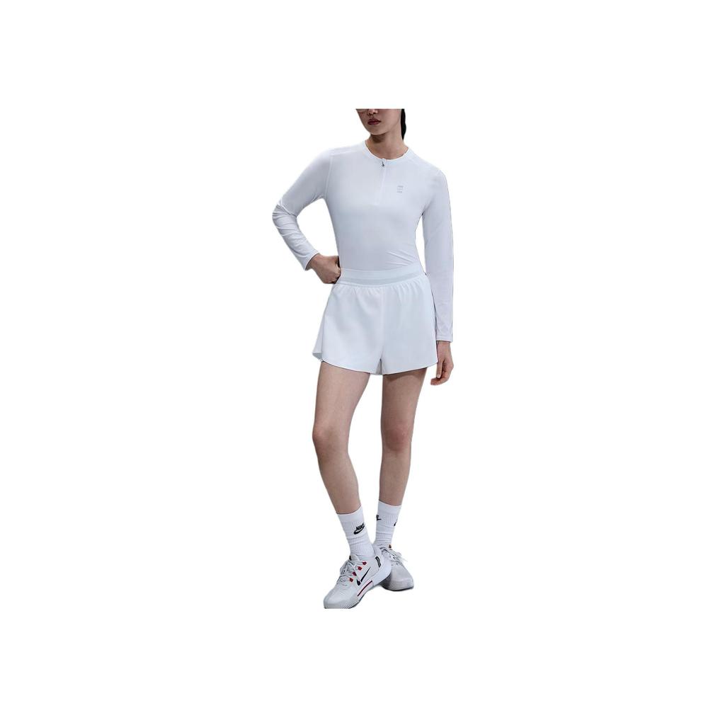 Nike Court Advantage Dri-FIT Solid Comfortable Long Sleeve Tennis Shirt Women Tops White FZ6738-100