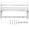 Stainless Steel Foldable Towel Rack Multifunctional WallMounted Bathroom Shelf with Hook