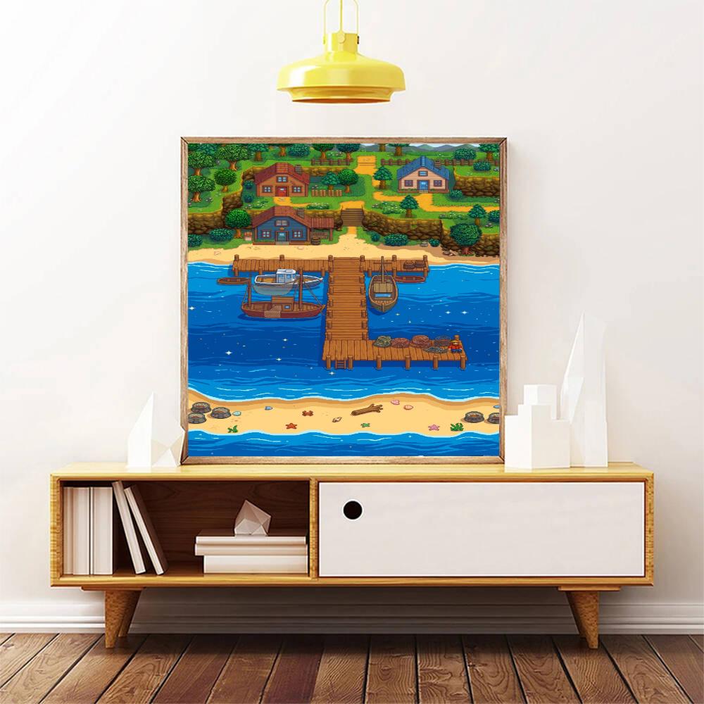 Stardew Valley 5D Round Diamond Painting Kit Diamond Embroidery Painting Rhinestones Mosaic Frameless Handwork Decoration Arts
