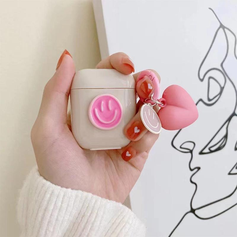 Suitable For Airpods Second Generation Girl Bluetooth Headset Cover Airpods Pro Third Generation Protective Case Smiley Face Love