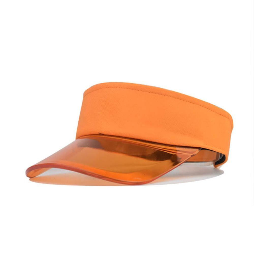 Clear Brim Summer Sun Hats Breathable Empty Top Hat Running Transparent Visor Caps  Travel Sport