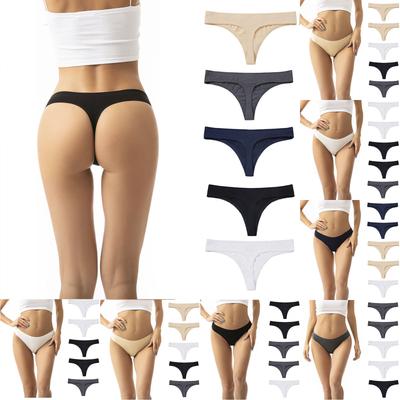 5-Pack Women's Traceless Panties Women's Hip Lift Cotton Panties Women's Low Waist T-Pants