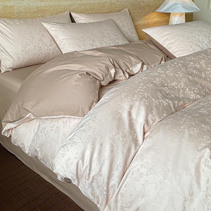 Luxury Jacquard Cotton 60s Sateen Bedding Set: Duvet Cover & Sheets
