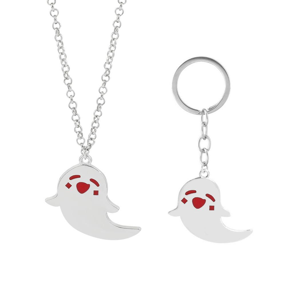 Anime Hutao Ghost Necklace Keychain Cartoon Bag Pendant Cosplay Accessories