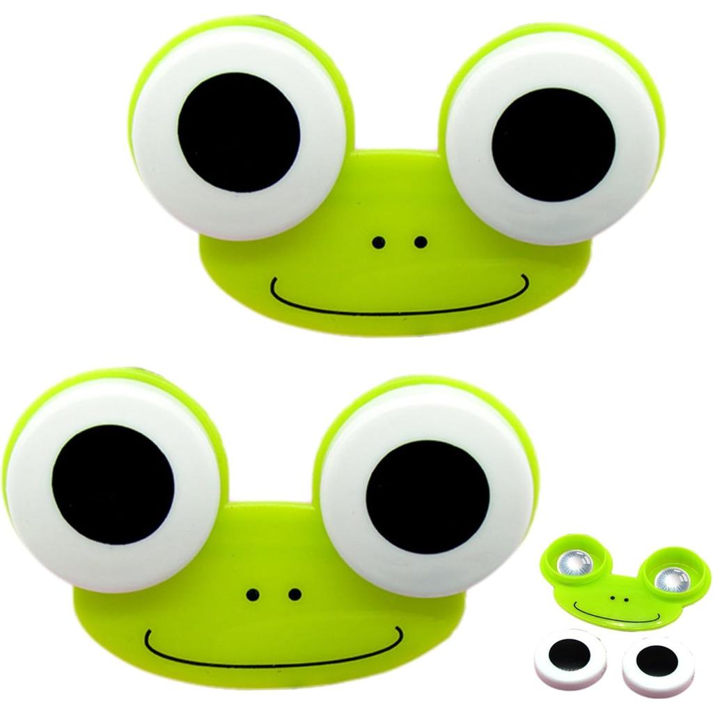 Cute Contact Lens Case 2Pcs Contact Lens Case 3x2x1 Cartoon Frog Shape Travel with Adorable Big Eyes, Practical Cute